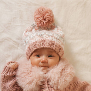 Huggalugs - Fairisle Rosy Beanie Hat Baby & Kids due July