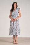 Open image in slideshow, Elan Blue Ikat Print Dress
