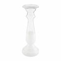 white glass candlestick